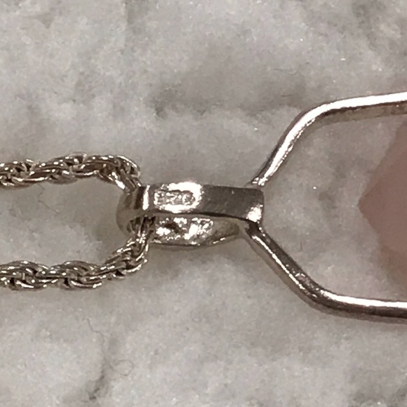 Sterling Rose Quartz necklace - Picture 9 of 11